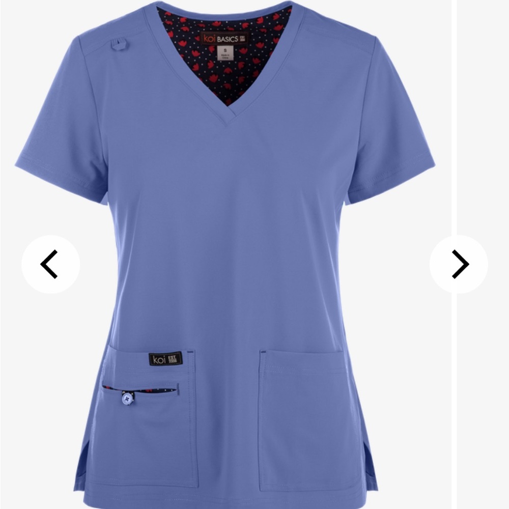 koi Basics Womens Becca Scrub Top - Ciel blue Medium